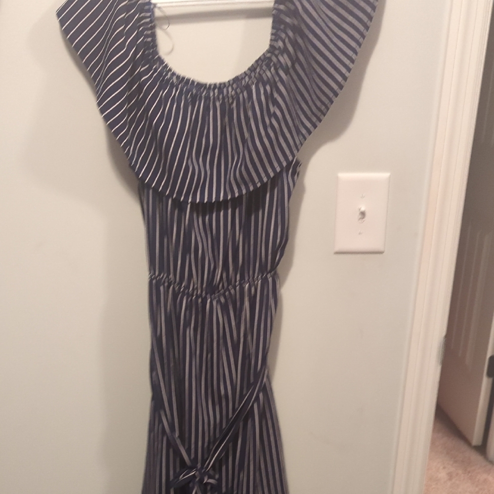 Striped Off-Shoulder Dress